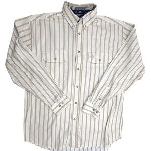 Wrangler George Strait Cowboy Cut Striped Western Button Shirt LS XL